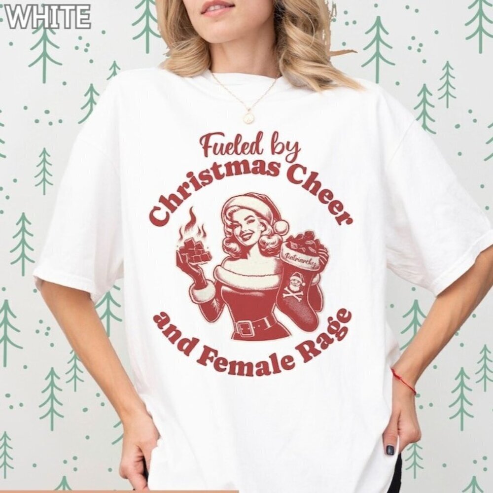Feminist Christmas Shirt  Xmas Rage Cheer Female Tshirt